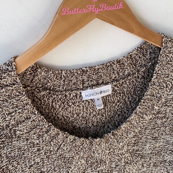 Fashion Bug Crew neck tunic knit sweater with short sleeves, Size M - Picture 2 of 8